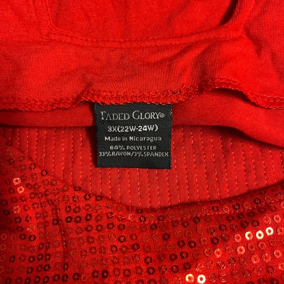 red sequin blouse - Picture 4 of 5
